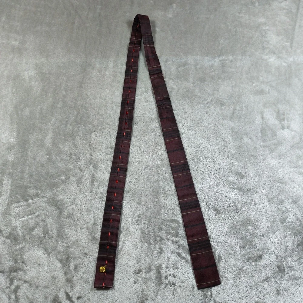 Vintage Fernando Cambini Square‎ Tip Tie Mens Red Striped Firenze Knit Flat End